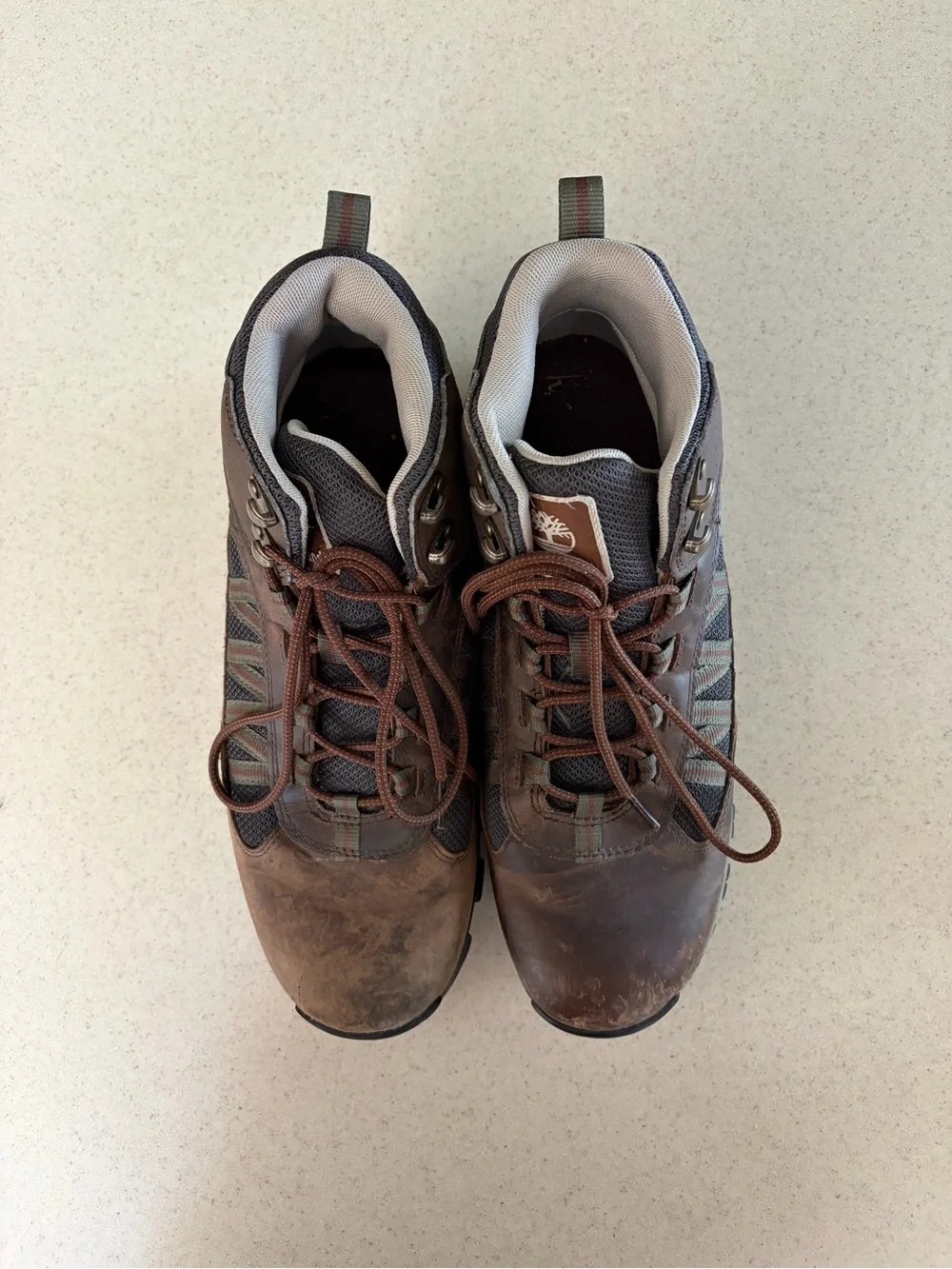 Men's Timberland Brown Leather Hiking Boots - Rugged Trail Support
